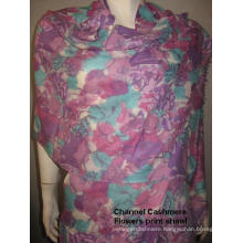 Cashmere Purple Flower Print